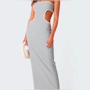 EDIKTED Michelle Cutout Rib Maxi Dress Women's Dress Small